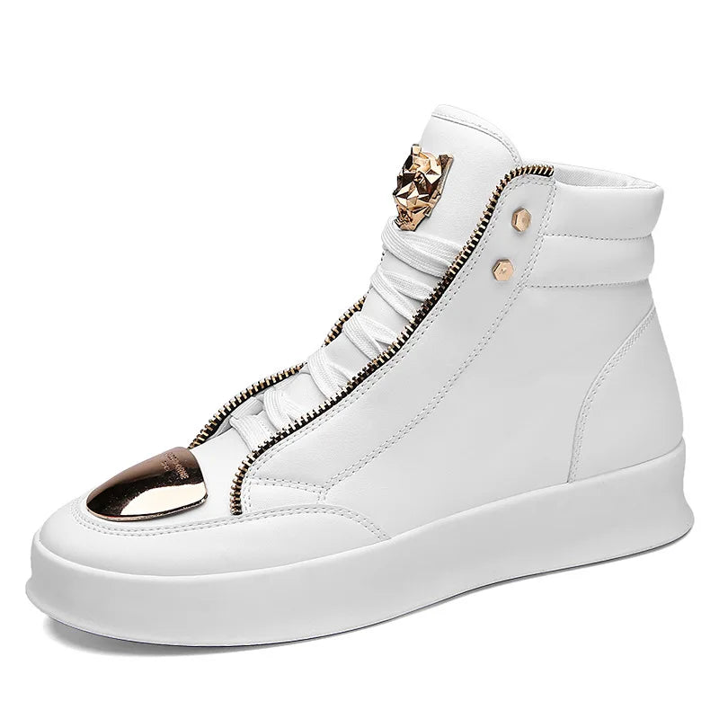 High Top Casual Shoes Men Sneakers 2026 Fashion Skateboard Shoes Leopard Platform Shoe Sport Training Shoes Men's Ankle Boots