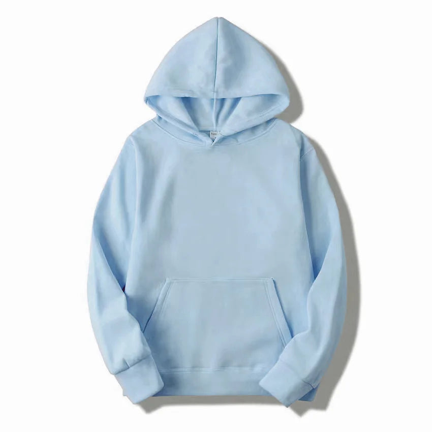 2025 Men's Solid Color Hooded Sweaters Men's Warm Wool Sweater Fashionable Street Clothing Loose  Breathable Jersey Brand Hooded
