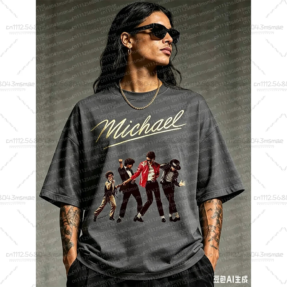 2026 Michael Jackson T-shirt Children Clothing Singer Printed Tops Boy Girl MJ Summer Tee Shirts Casual Clothes  Birthday Gift