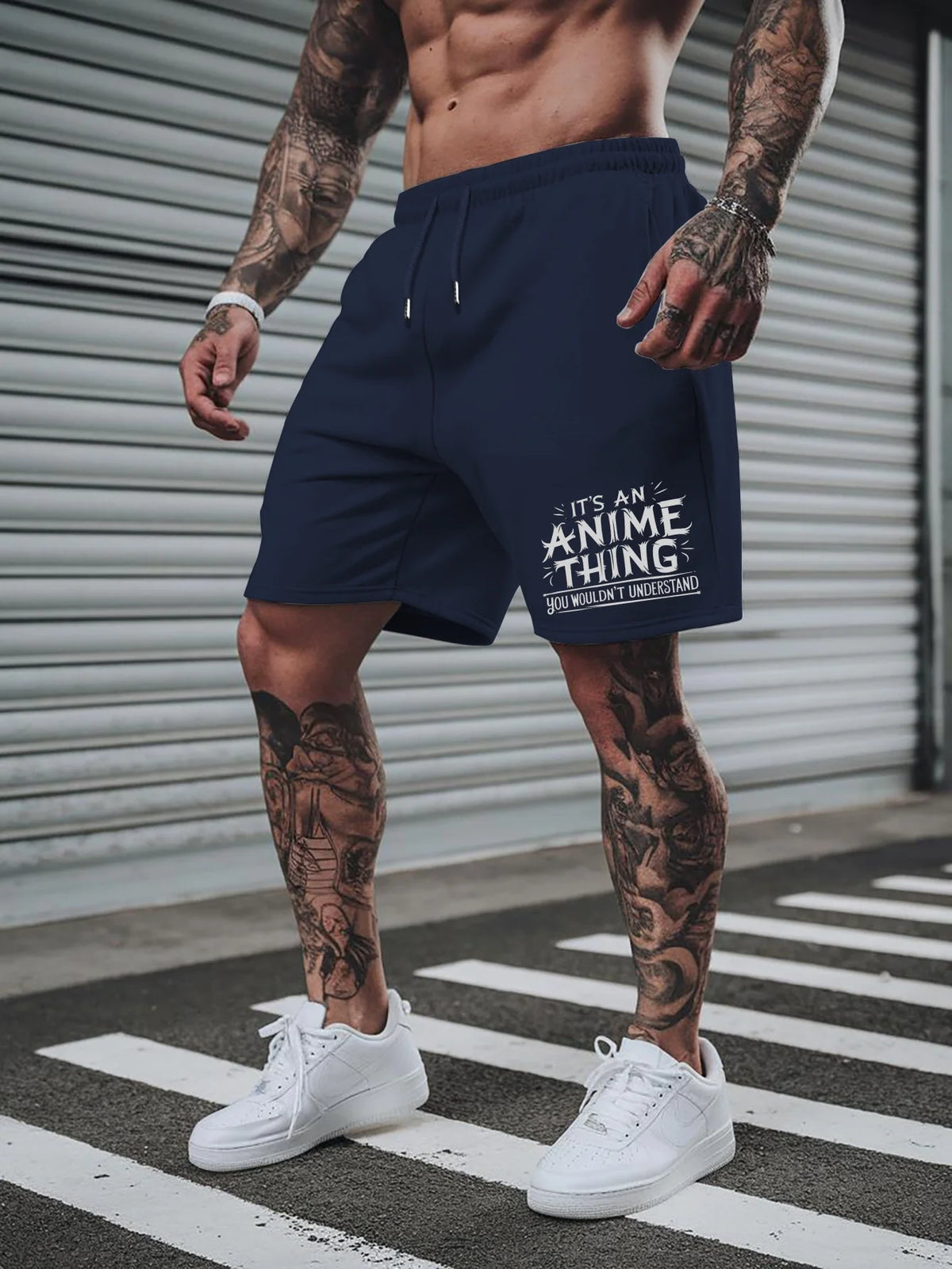 Men's Casual Shorts Breathable Soft Fabric Bold Letter Print Outdoor Sports Summer Activities
