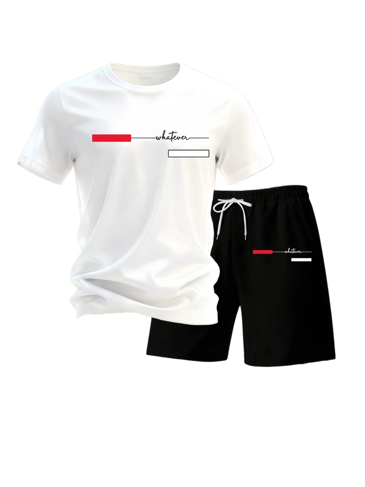 Summer men's casual short-sleeved T-shirt and shorts sports outfit - comfortable printed lightweight quick-drying set