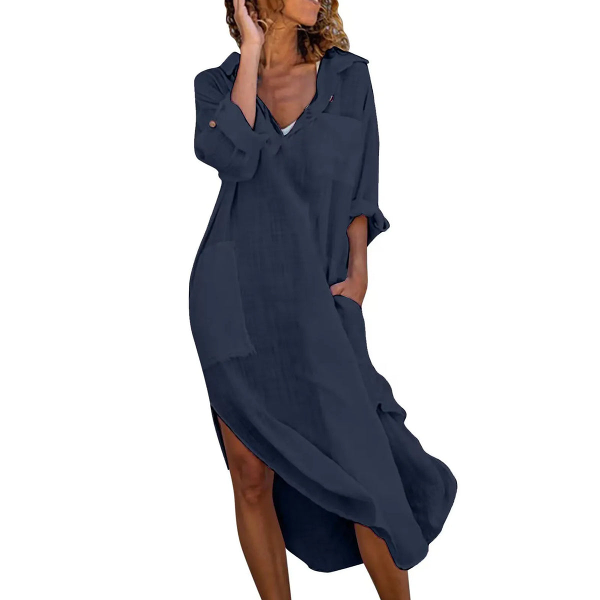 Shirt Dress for Women Linen Cotton Clothing 2022 Spring Summer Casual Vintage Oversized Pure Long Midi Dresses