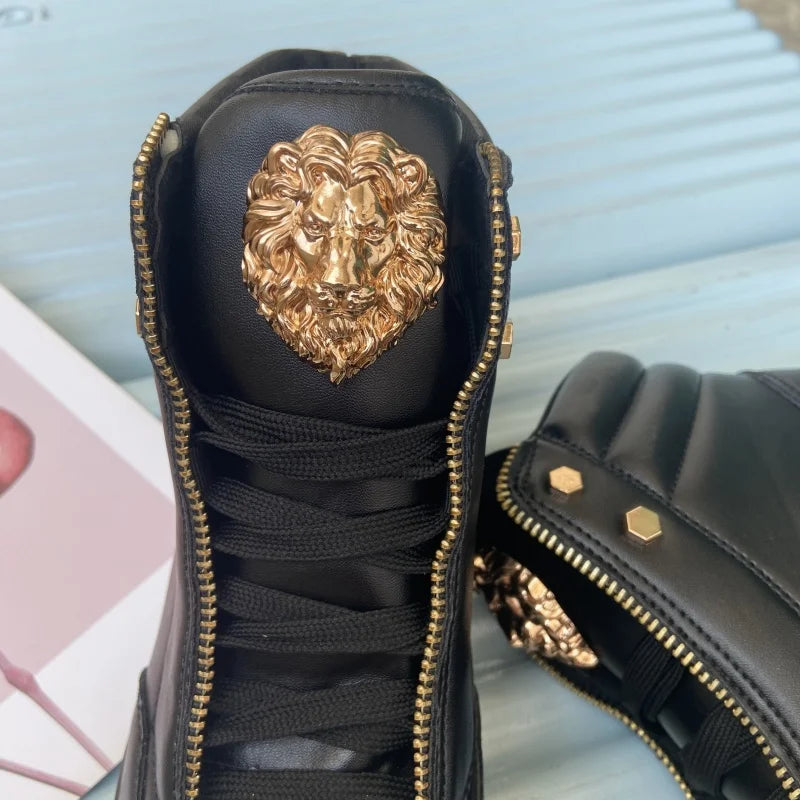 Zip decoration casual sneaker designer shoes for man luxury brand trainers running shoes high top sports casual ankle boots men