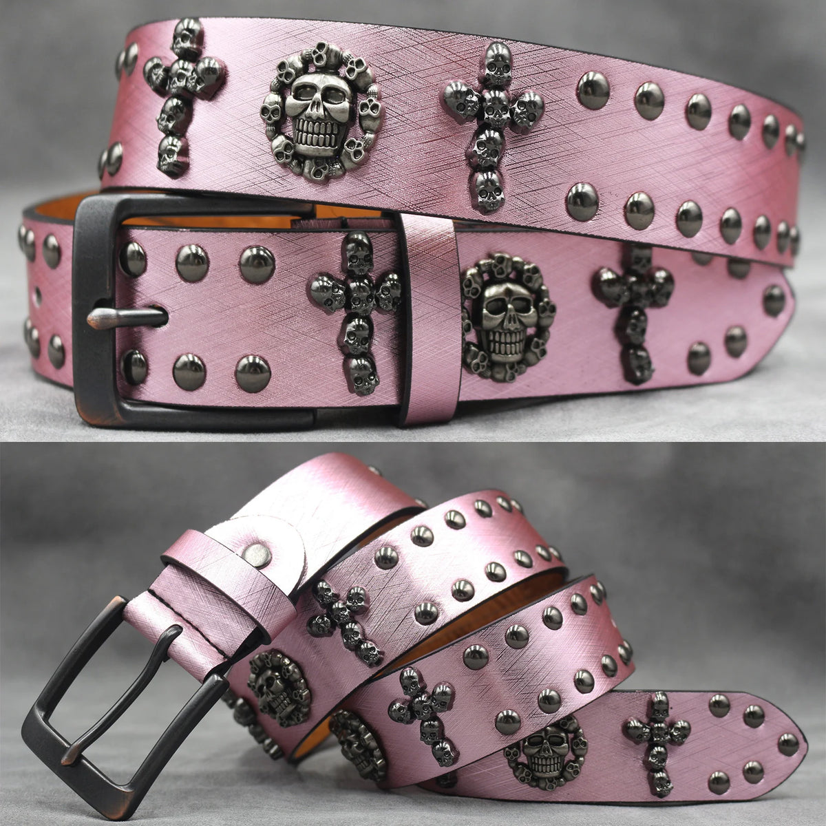 Rivet PU  Leather men's belt Fashion alloy belts Buckle luxury brand jeans belts for men business belt female belt