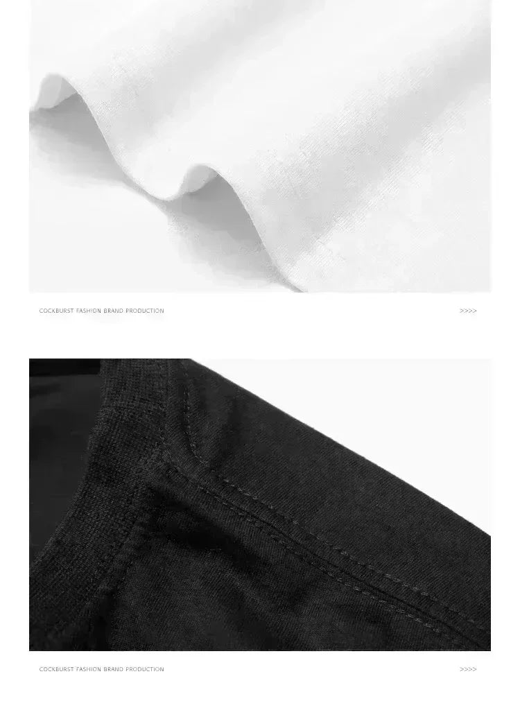 Men's Summer 100% Pure Cotton Fashion Casual American Street Letter Print Loose Round Neck Short Sleeve T-Shirt Top