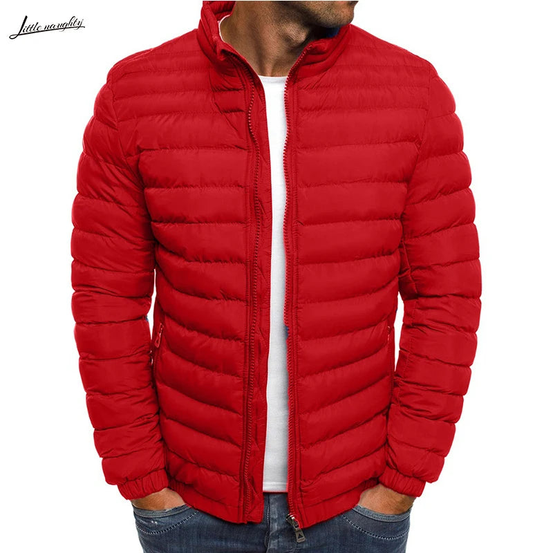 New Autumn Winter Men's Parkas Solid Hooded Cotton Coat Jacket Casual Warm Clothes Mens Overcoat Streetwear Puffer Jacket Male