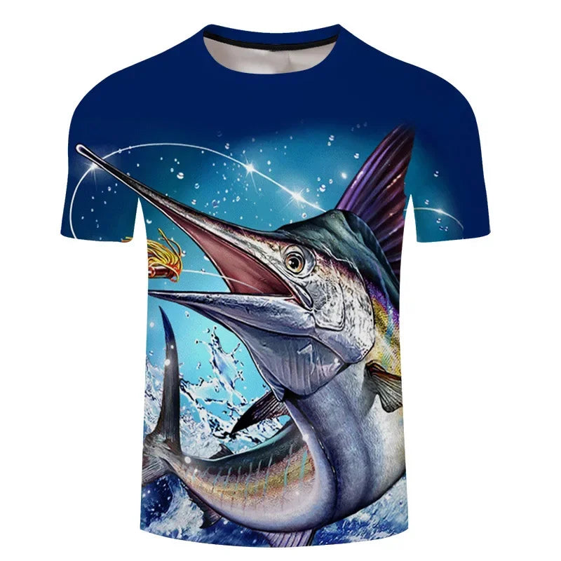 Fishing Is Calling You Crewneck Printed T Shirts Graphic Hipster Work Out Summer Streetwear Top Tee Men Women Clothing