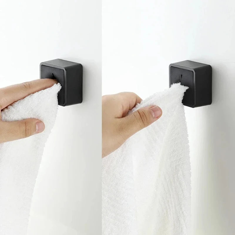Towel Plug Holder Self Adhesive Wall Mounted Bathroom Hooks Storage Rack Waterproof Kitchen Rag Dishcloth Clip Organizer Hook