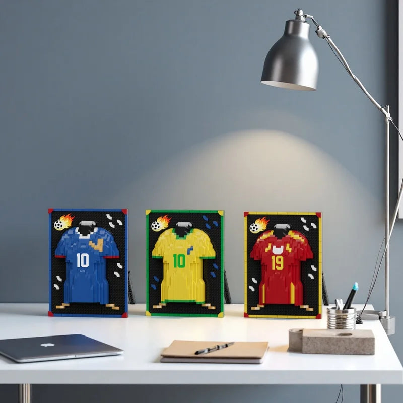 600 PCS 6 Styles Classic Cool Jersey Frame Building Block Toys, Family Assembly Games and Collectible Decorations, Holiday Gifts