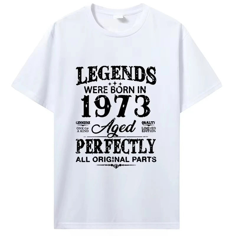 Funny Vintage 1973 Graphic T-Shirt Men Oversized Cotton Streetwear Summer Casual Short Sleeve Husband Birthday Gift Tee