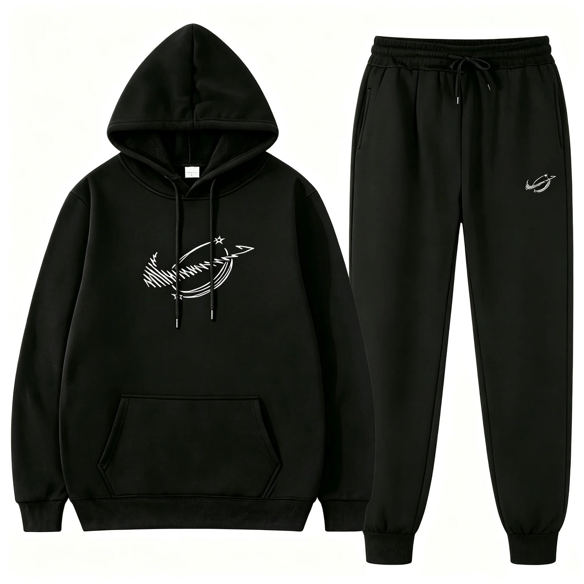 Men Autumn Winter Hooded Tracksuit 2Pcs Casual Sportswear Long Sleeve Hoodie & Jogger Sweatpants Sports hooded sweatshirt set