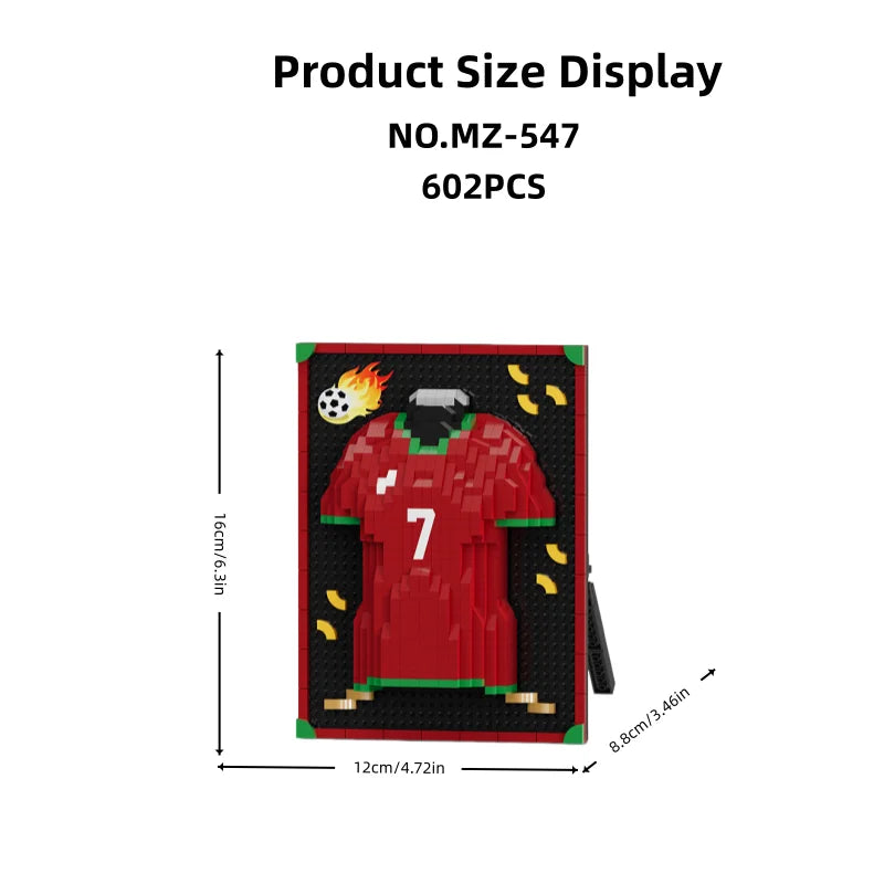 600 PCS 6 Styles Classic Cool Jersey Frame Building Block Toys, Family Assembly Games and Collectible Decorations, Holiday Gifts
