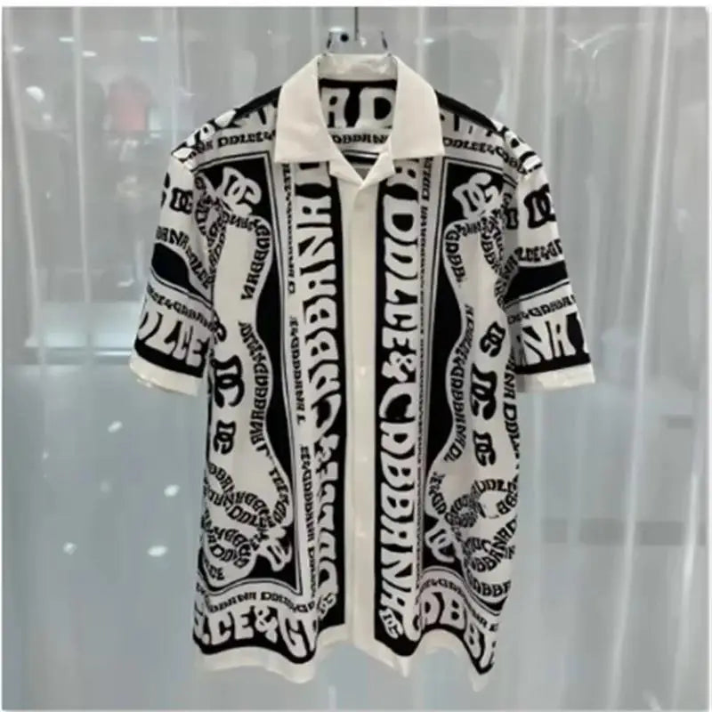 Summer Vintage Men Shirts Summer 3D Print Beach Short Sleeve Shirt Casual Fashion Outdoor Quick Drying Breathable Men's Clothing
