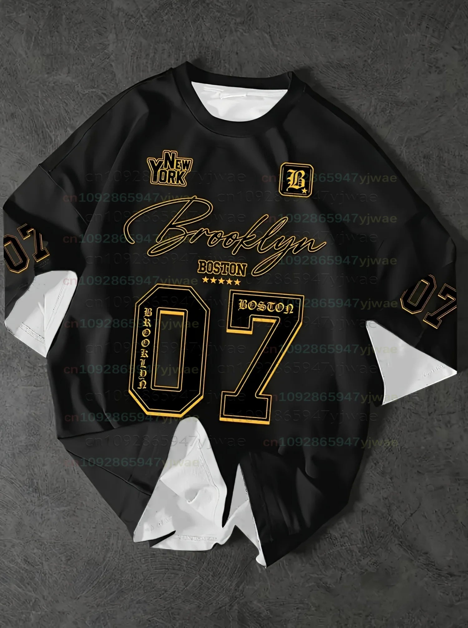 2026 mens brooklyn no.7 graphic t shirt American Casual Digital Print T Shirt Summer Women Beach Short Sleeved Surfing T-shirt