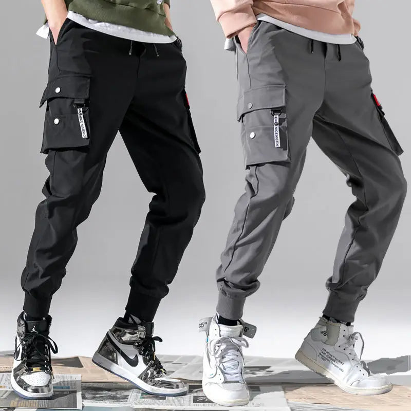 2026 New Trendy Solid Color Pants, Multi Flap Pocket Men's Cargo Pants, Loose Casual Outdoor Pants, Men's Work Pants oversized