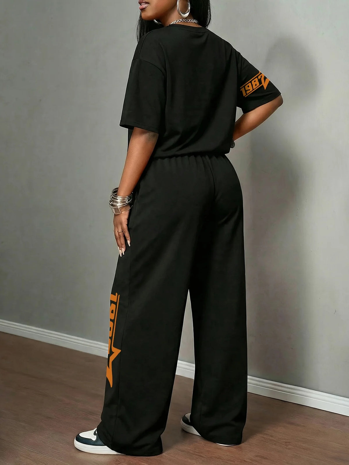 2026 New Trend Kids Summer Quick Drying Loose Pants Black Racing Style Print Street Style Trousers for Daily Wear & Vacation