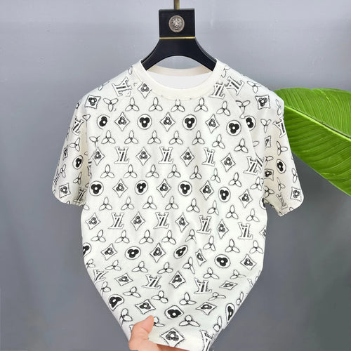 2026 New Style Men's Casual Trendy Fashion Short-Sleeved T-Shirt Classic Round-neck T-Shirt Colorful Print Letters Summer Shirt