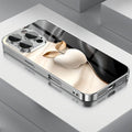 Metal Technology Pattern Phone Case for iPhone 17 16e 16 15 14 13 12 Mini 11 Pro Air Plus Luxury Tempered Glass Cover