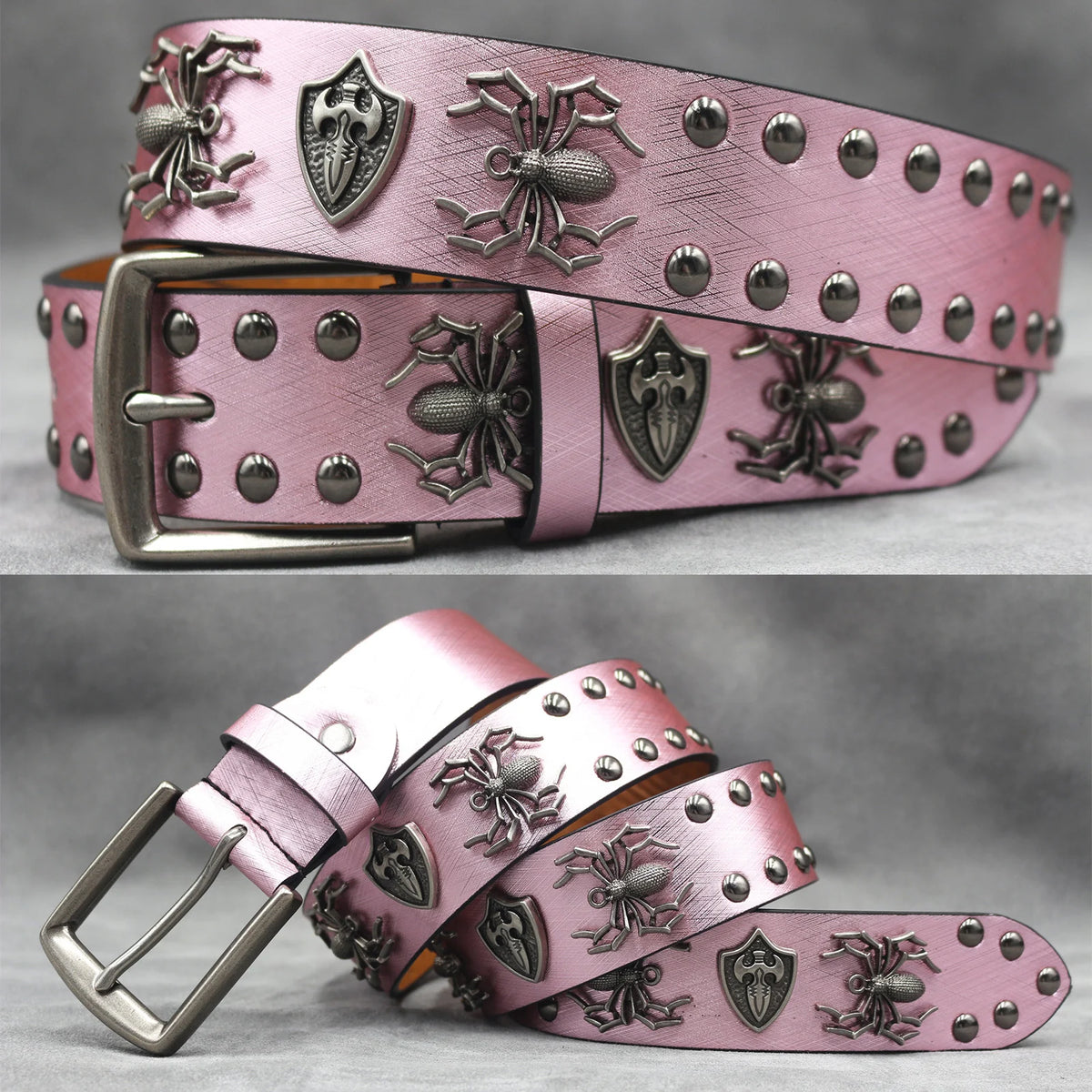 Rivet PU  Leather men's belt Fashion alloy belts Buckle luxury brand jeans belts for men business belt female belt
