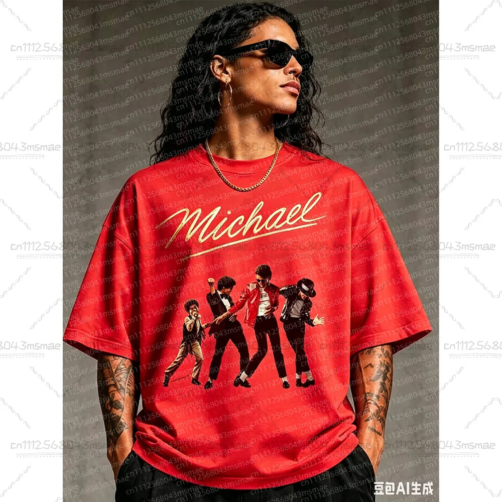 2026 Michael Jackson T-shirt Children Clothing Singer Printed Tops Boy Girl MJ Summer Tee Shirts Casual Clothes  Birthday Gift