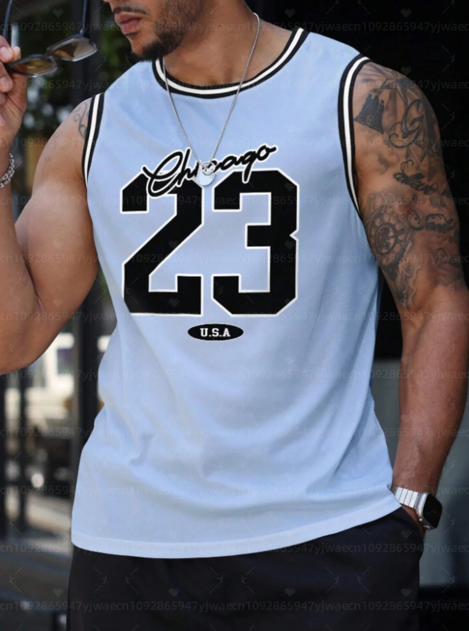 2026 Summer Men's Women Chicago No.23 Graphic Tank Top Sleeveless Basketball Jersey Vest Men Round Neck Sports Gym Vest