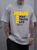 Jesus The Way Truth Life Prints T-Shirt Mens Cotton Hip Hop T Shirts All-Match Fashion Clothing Oversized Summer Sportswear