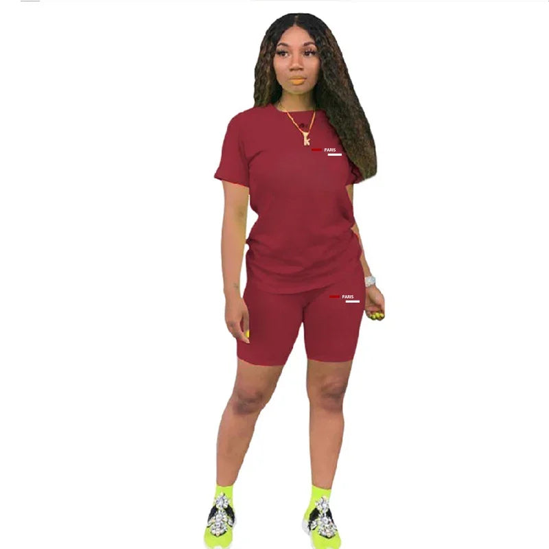 Casual Woman Clothing Summer Two Piece Set for Women T-Shirts O-Neck Shorts Daily Short Sleeve Tracksuit Hot Sales Matching Sets
