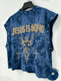 A Unisex, Retro-Style Vest Featuring Angel-Themed Prints and Faux-Pearl Accents—Perfect for Music Festivals.