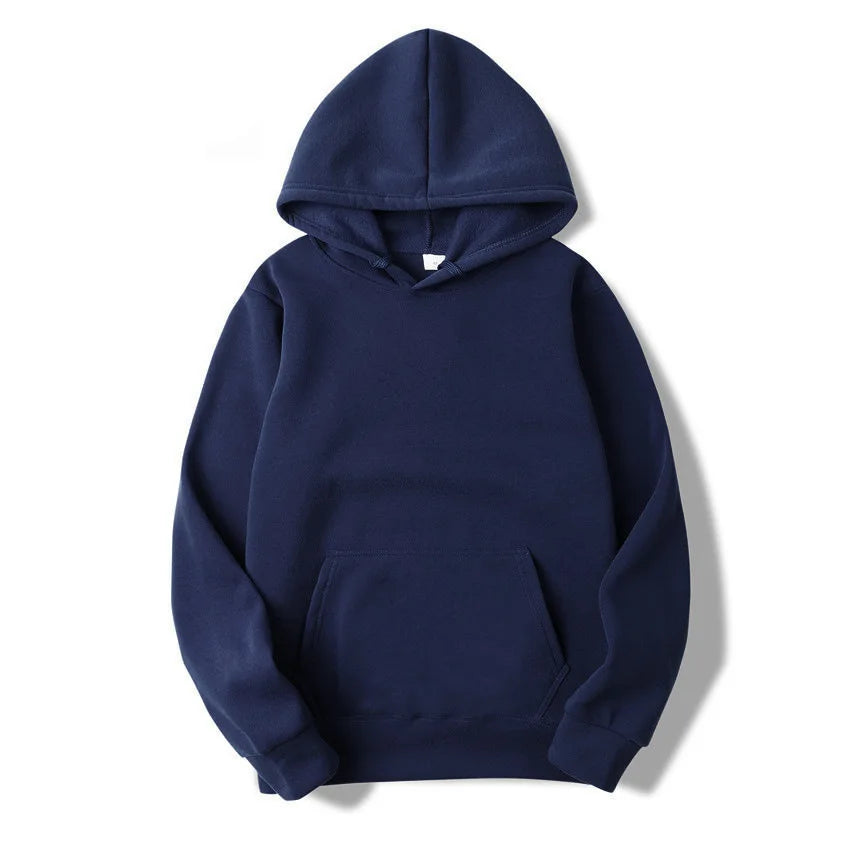 2025 Men's Solid Color Hooded Sweaters Men's Warm Wool Sweater Fashionable Street Clothing Loose  Breathable Jersey Brand Hooded