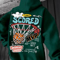 Men's autumn and winter casual fashion loose mvp basketball graphicprint long sleeved hooded sweatshirt warm pullover