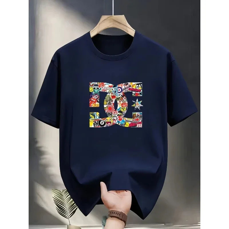 Summer men's and women's sporty casual style T-shirts, cool and breathable T-shirts, large-sized T-shirts for Europe and America