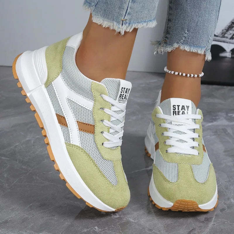 2026 New Women Sneakers Spring Autumn Casual Lace Up Designer Shoes Luxury Platform Loafers Anti Slip Comfort Female Sneakers
