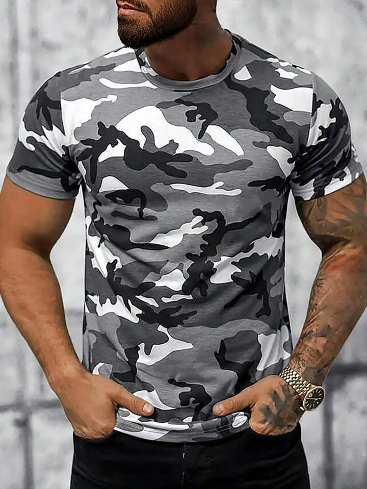 Men's Tactical Camo Camouflage 3d Print T-shirt Men Women Fashion Short Sleeve Tshirt Kids Tops Tees Men Clothing Outdoor Sports
