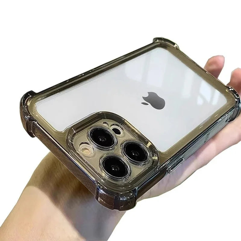 Luxury Shockproof Phone Case For iPhone 11 12 13 14 15 16 Pro Max X Xs XR Max 7 8 6 6S Plus Clear Bumper Transparent Cover