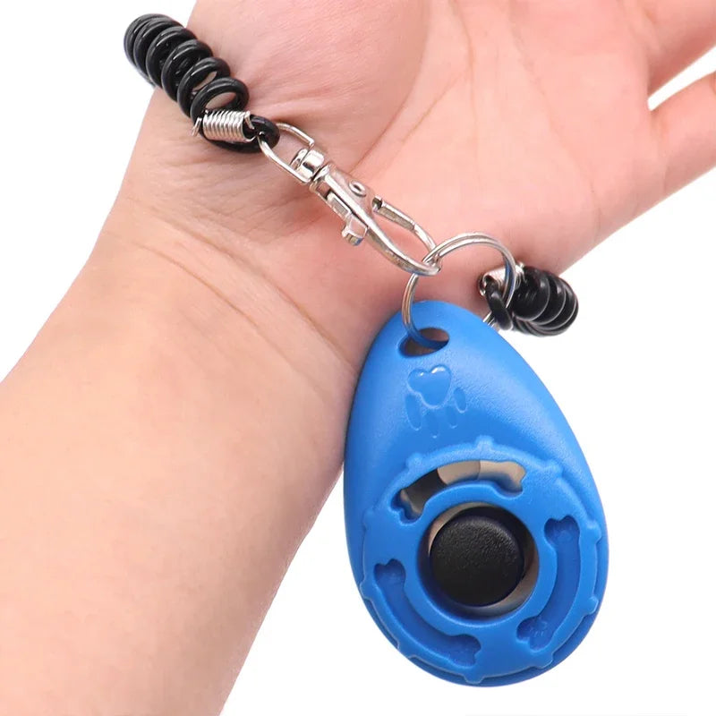 Dog Training Clicker Pet Cat Dog Click Trainer Use for Cat Puppy Birds Horses Aid Adjustable Wrist Strap Sound Key Chain