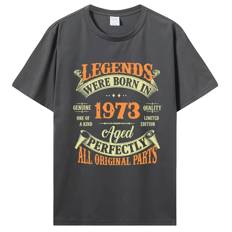 Funny Vintage 1973 Graphic T-Shirt Men Oversized Cotton Streetwear Summer Casual Short Sleeve Husband Birthday Gift Tee