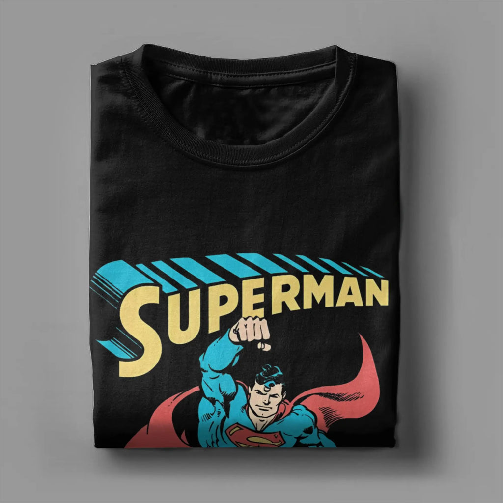 Supermans Superhero T-Shirts for Men Women  Funny 100% Cotton Tee Shirt Crewneck Short Sleeve T Shirts Classic Clothes