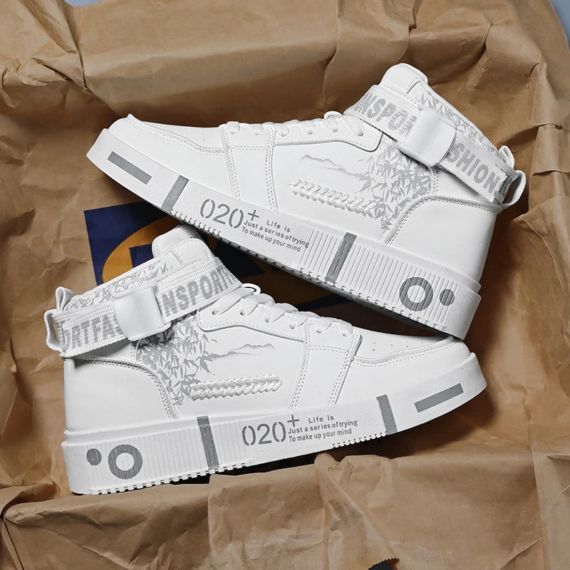 2024 New Men's Sneakers Fashion High Top Casual Shoes Men Women Running Shoes Lace Up Platform Shoes Men Tenis Masculino