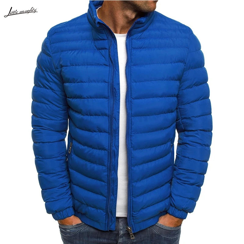 New Autumn Winter Men's Parkas Solid Hooded Cotton Coat Jacket Casual Warm Clothes Mens Overcoat Streetwear Puffer Jacket Male