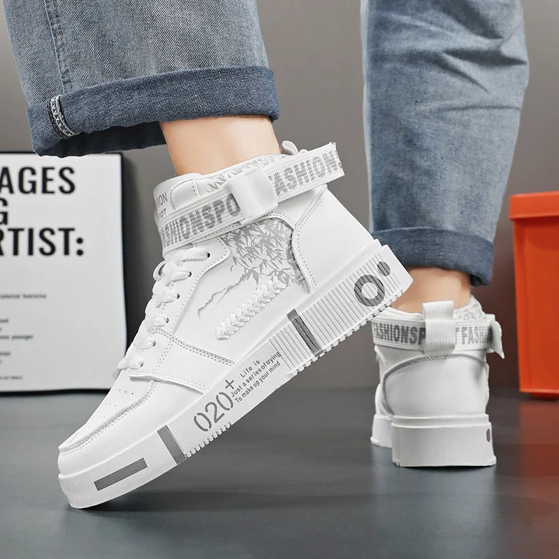 2024 New Men's Sneakers Fashion High Top Casual Shoes Men Women Running Shoes Lace Up Platform Shoes Men Tenis Masculino