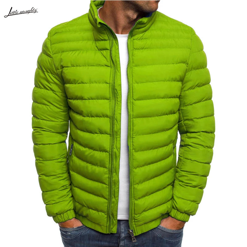 New Autumn Winter Men's Parkas Solid Hooded Cotton Coat Jacket Casual Warm Clothes Mens Overcoat Streetwear Puffer Jacket Male