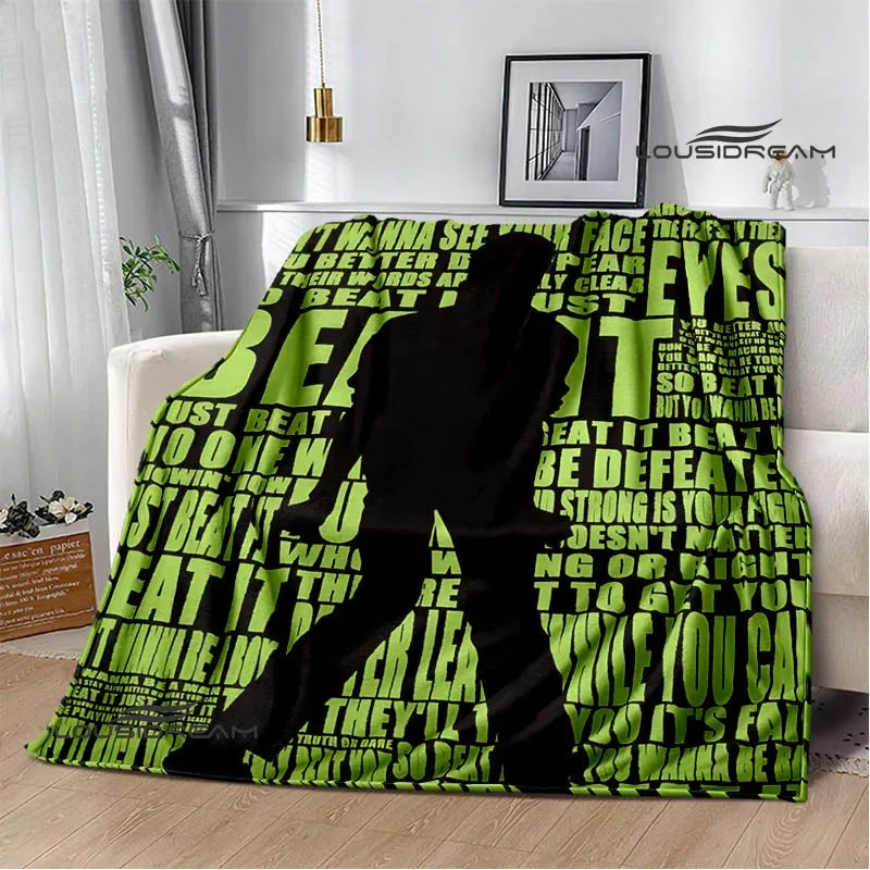 Michael Jackson retro Print blankets Picnic blanket Flannel blanket Soft Cozy Blanket Travel Blankets bed linings Birthday Gift