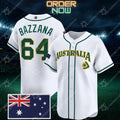 3d Printing Travis Bazzana Australia Baseball Jersey 2026 WBC World Baseball Classic Australia Team Shirt Men's Kids Uniform