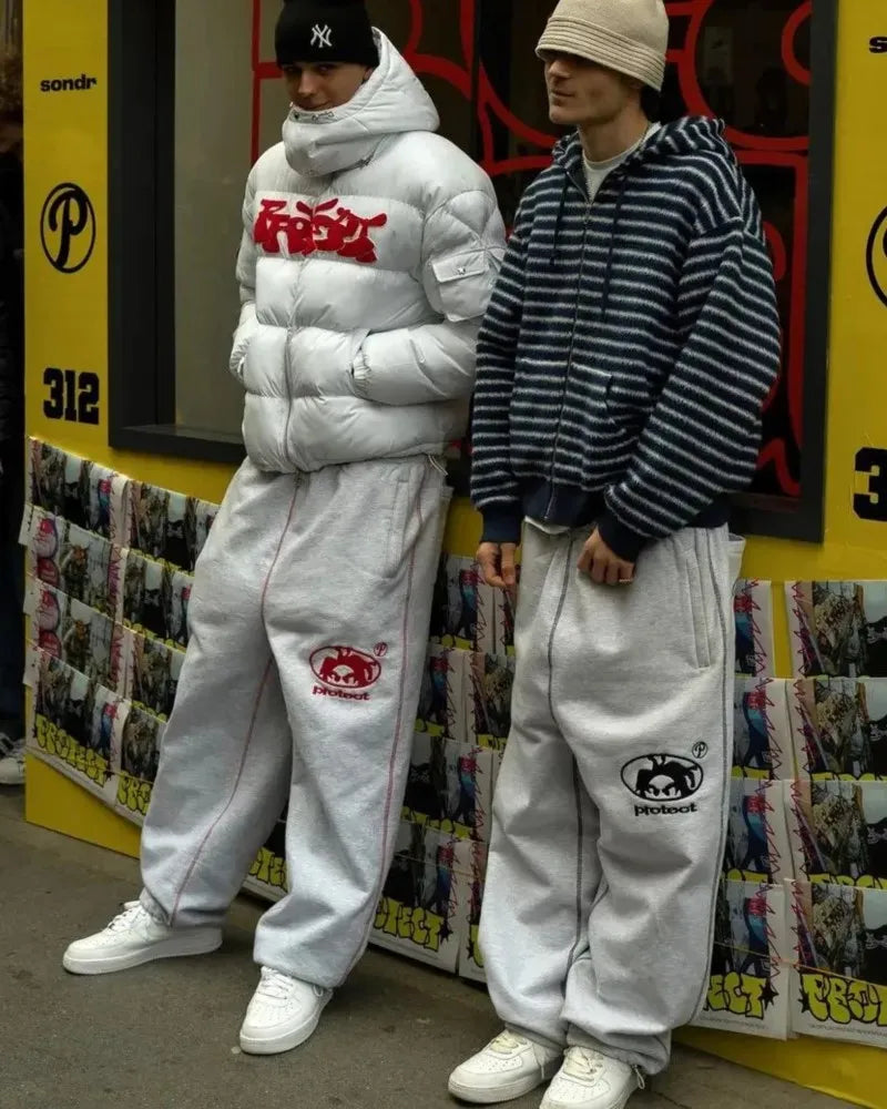 Man Embroidery Baggy Pants Cargo Streetwear Joggers Unisex Y2k Retro Goth Sweatpants Trousers Work Pants Harajuku Korean Clothes