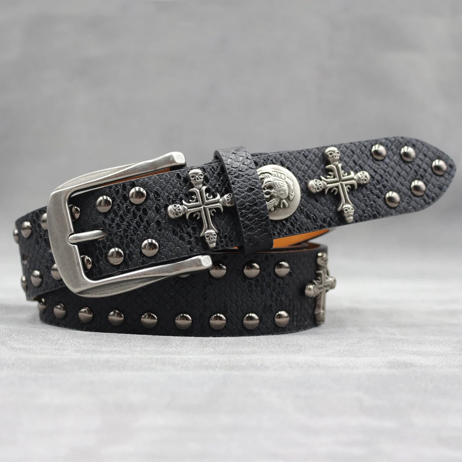 Rivet PU  Leather men's belt Fashion alloy belts Buckle luxury brand jeans belts for men business belt female belt