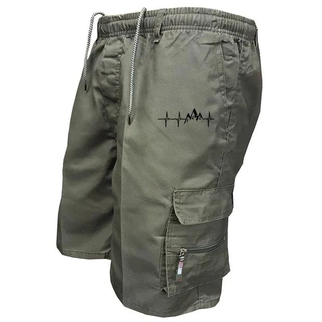 Men's Casual Work Shorts Multi-pocket Loose Drawstring Cargo Shorts Outdoor Sports Short Pants for Men Streetwear