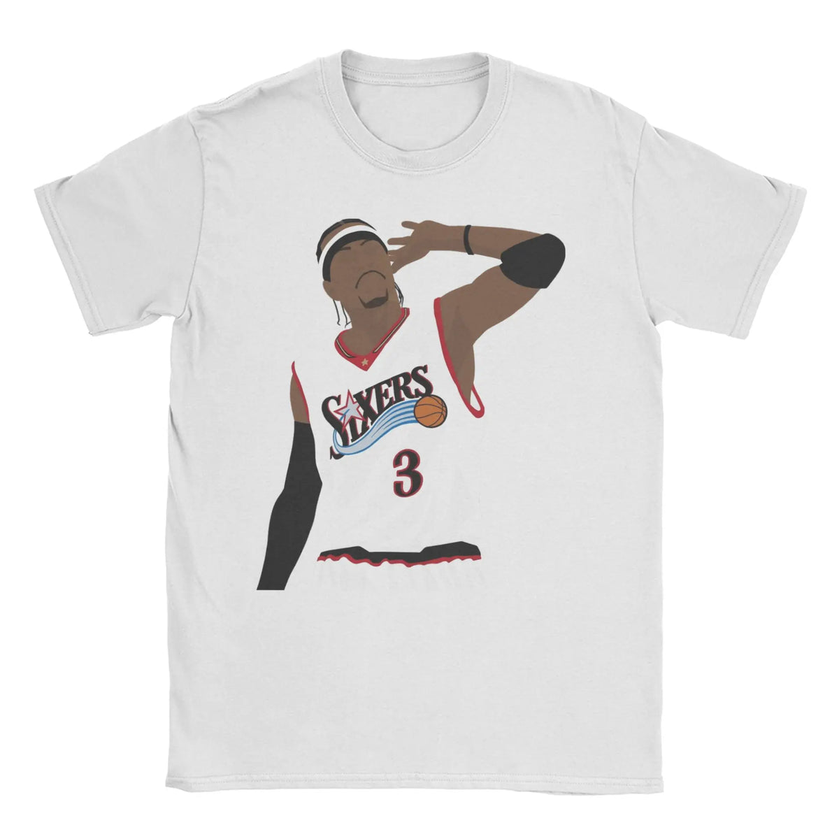 Men Women Sixers 3 Allen Iverson T Shirts  Cotton Tops Funny Short Sleeve Round Neck Tee Shirt Plus Size T-Shirt