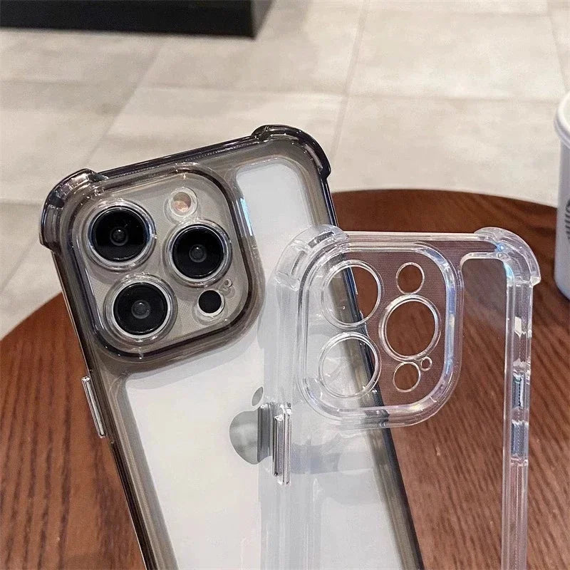 Luxury Shockproof Phone Case For iPhone 11 12 13 14 15 16 Pro Max X Xs XR Max 7 8 6 6S Plus Clear Bumper Transparent Cover