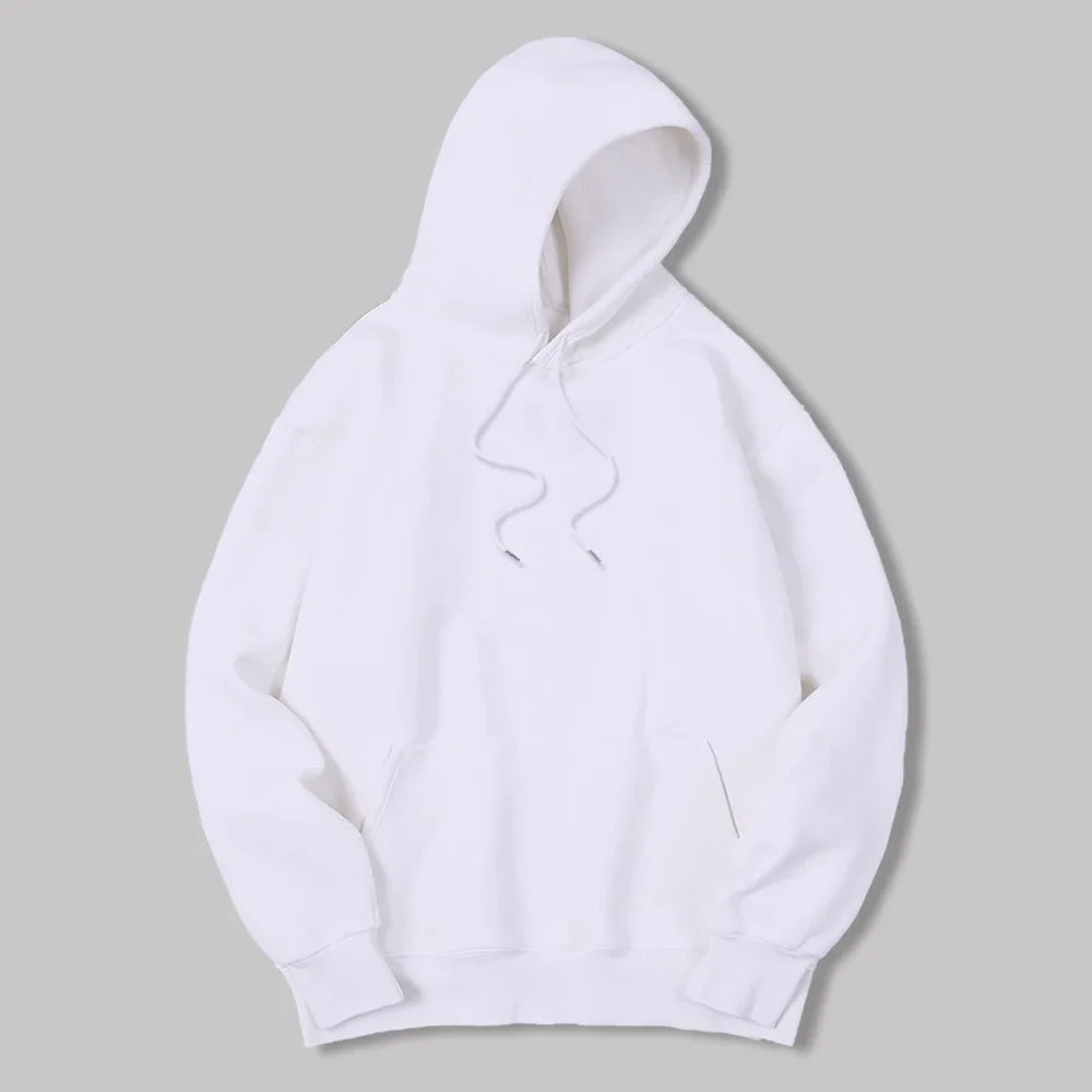 2025 Men's Solid Color Hooded Sweaters Men's Warm Wool Sweater Fashionable Street Clothing Loose  Breathable Jersey Brand Hooded