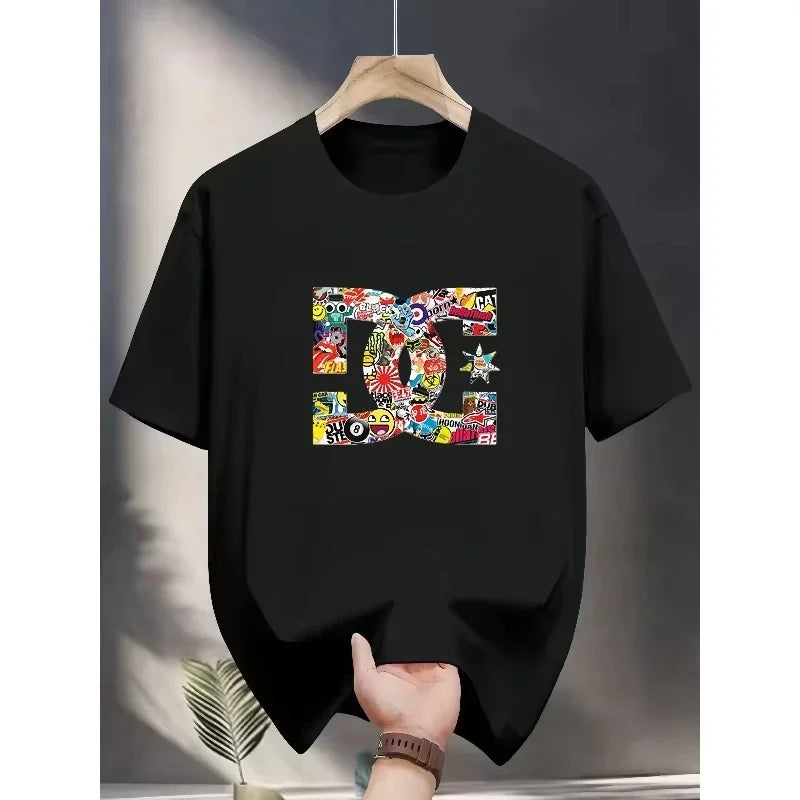 Summer men's and women's sporty casual style T-shirts, cool and breathable T-shirts, large-sized T-shirts for Europe and America